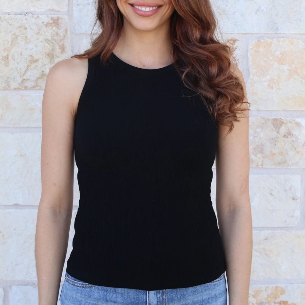High Neck Black Brami Tank